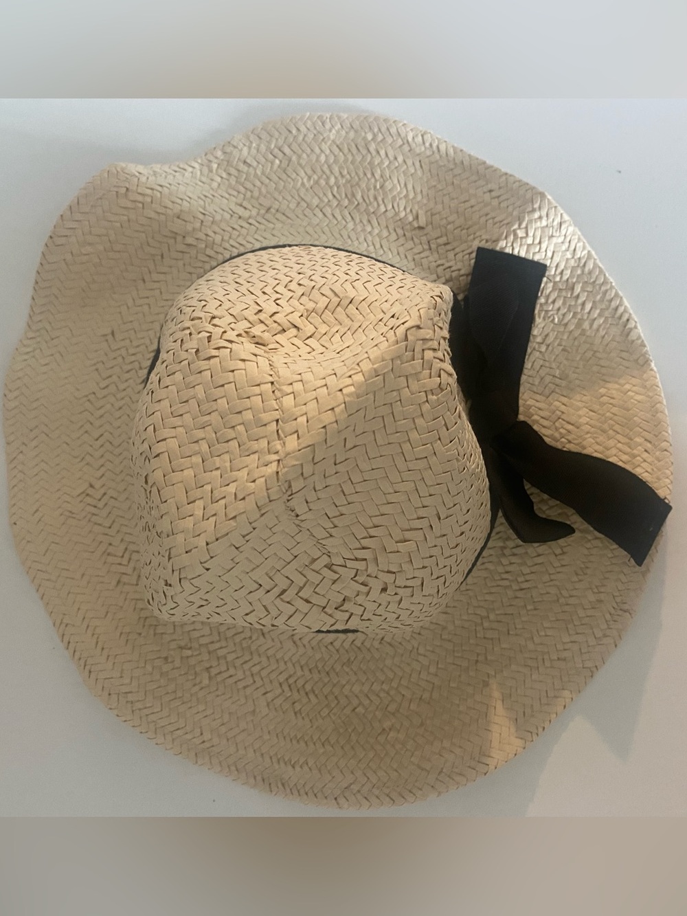 Old Navy Straw Sun Hat with Black Ribbon